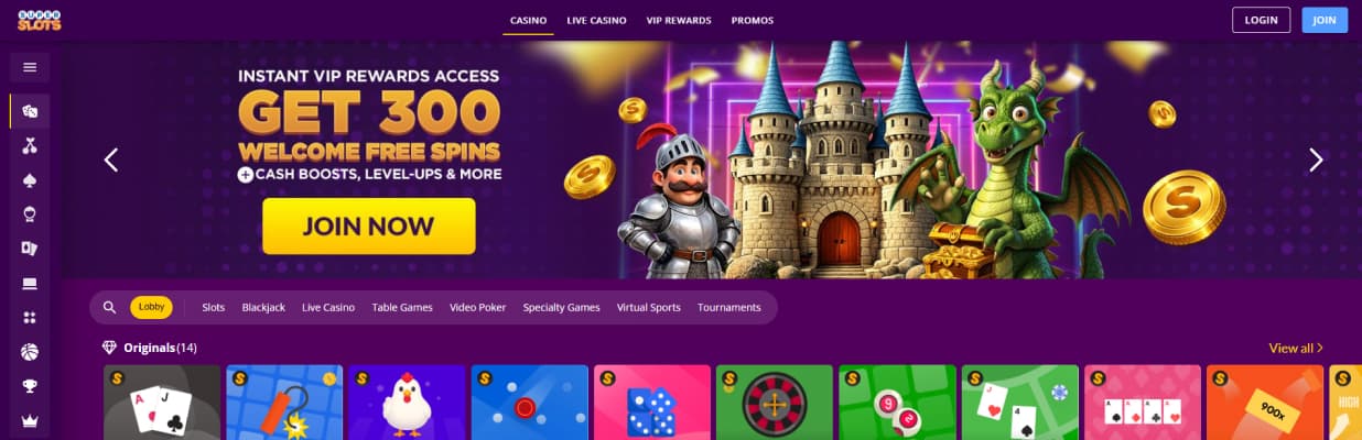 Super Slots casino section